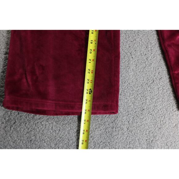 Pajamagram Set Womens L Red Burgundy Velour Velvet Hoodie Loungewear - Picture 10 of 10